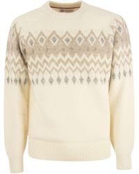 Brunello Cucinelli - Icelandic Jacquard Buttoned Sweater - Lyst