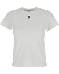 McQueen - Crewneck T-Shirt With Skull Embroidery On The - Lyst