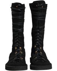 Dolce & Gabbana - Alpaca Wool Suede Mid Calf Boots Shoes Pa+Alpaca Wool+20Lf - Lyst
