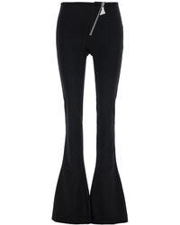 The Attico - Flared Pants With Oblique Zip - Lyst