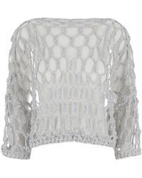 Antonelli - Swater With Open Knit Work - Lyst
