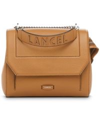 Lancel - Camel Grained Leather Shoulder Bag - Lyst