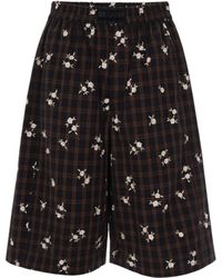 Ganni - Bermuda Check Flower Cappuccino - Lyst