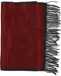 Ferragamo - Cashmere Scarf With Embroidered Lettering - Lyst