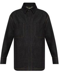 Fendi - Logo Embroidered Denim Jacket - Lyst