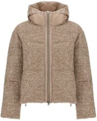 Herno - Bouclé Short Down Jacket - Lyst