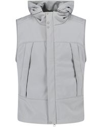 C.P. Company - Sleeveless Light Jacket With High Collar And Detachable Hood - Lyst