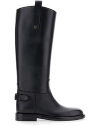 Burberry - Boots With Side Logo Plaque - Lyst