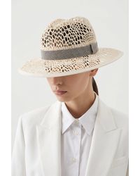 Brunello Cucinelli - Openwork Woven Hat - Lyst