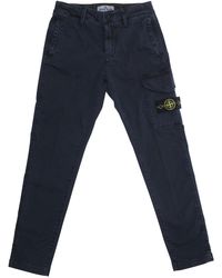 Stone Island - Pants With Cargo Pocket And Logo Patch Cotton Trousers - Lyst