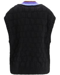 Dries Van Noten - Sleeveless Cardigan Wool And Cashmere Merino Sweater - Lyst