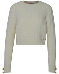 Chiara Ferragni - Ivory Wool Blend Sweater - Lyst
