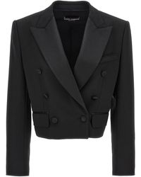 Dolce & Gabbana - 'Tuxedo' Crop Blazer - Lyst