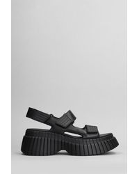 Camper - Bcn Sandals In Black Leather - Lyst