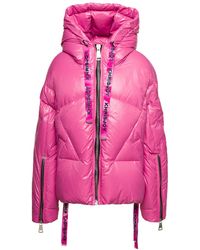 Khrisjoy - Pink 'puff Khris Iconic' Oversized Down Jacket With Hood In Polyester Woman - Lyst