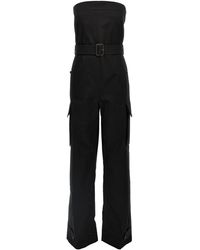 Saint Laurent Rhinestone Cassandre Jumpsuit Tights in White