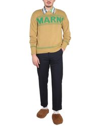 Marni - Knit Sweatshirt With Logo Cotton Jumpers - Lyst