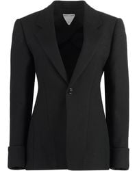 Bottega Veneta - Cotton Blend Single-Breast Jacket Wool Blazers - Lyst