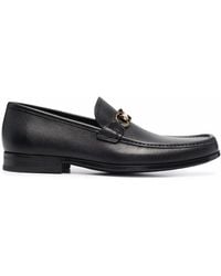 Ferragamo - Gancini-Plaque Leather Loafers - Lyst