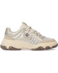 Pinko - Platinum Suede Athena 01 Sneakers - Lyst