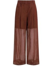 Brunello Cucinelli - Brown Cotton Casual Pants - Lyst