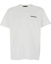 DSquared² - Crewneck T-Shirt With Lettering Logo - Lyst
