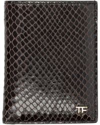 Tom Ford - Small Snake Embossed Leather Folding Cardholder - Lyst