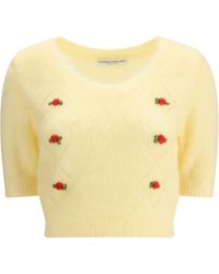 Alessandra Rich - Short Sleeve Mohair Sweater - Lyst
