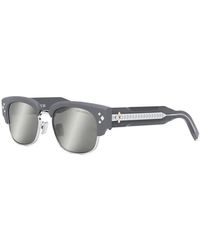 Dior - Sunglasses Square Full Rim, Frame And Smoke Mirror Lens Cddiamondc1U45A4 - Lyst