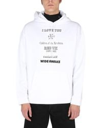 Raf Simons - Graphic Print Hoodie With Drawstring - Lyst