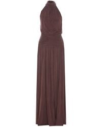 Elisabetta Franchi - Carpet Dress With Jewel Bow - Lyst