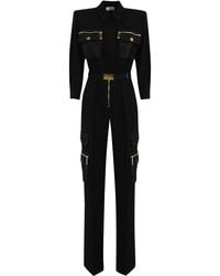 Elisabetta Franchi - Crepe Cargo Suit With Belt - Lyst