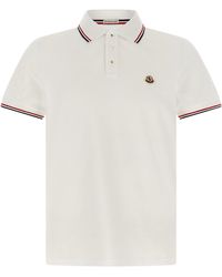 Moncler - Tricolor-Trim Piqué Polo Shirt - Lyst