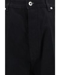 Rick Owens - Wide-Leg Jeans With Frayed Hem Cotton - Lyst