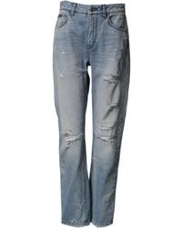 Dolce & Gabbana - Lightblue Ripped Washed Boyfriend Denim Jeans Co+02 Clothing - Lyst