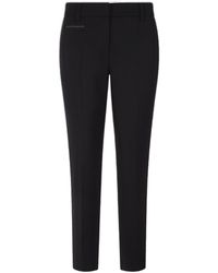 Brunello Cucinelli - Mid Rise Cropped Trousers - Lyst