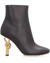 Bottega Veneta - Knot Leather Ankle Boots - Lyst