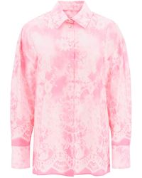 MSGM - Oversized Shirt With All-over Print - Lyst