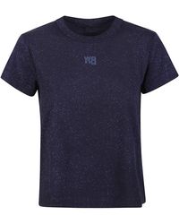 Alexander Wang - Puff Logo Glitter Essential Shrunk T-Shirt - Lyst