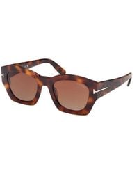 Tom Ford - Sunglasses Square Full Rim, Shiny Transparent Frame And Lens Ft108372E - Lyst