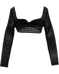 Giambattista Valli - Cropped Macramé Bow Top - Lyst