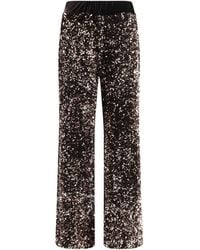 Ella - Velvet Pants With Sequins Polyamide - Lyst