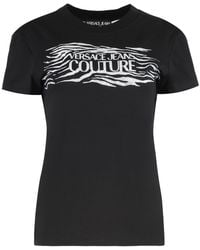 Versace Jeans Couture - Logo Print T-Shirt Cotton T-Shirts & Jerseys - Lyst