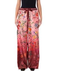 Gucci - Silk Twill Trousers With Gradient Flora Print - Lyst