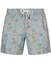 Fedeli - Swim Shorts With Multicoloured Flower Pattern - Lyst