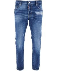 DSquared² - Jeans With Ripped Details And Logo Patch On The Rear - Lyst