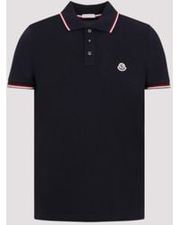 Moncler - Tricolor-Trimmed Piquet Polo - Lyst