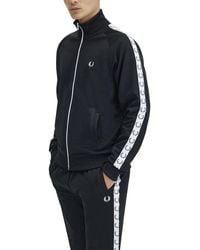 Fred Perry - Tracksuit Zip-Up Sweatshirt With Logo Polyester Sweater - Lyst