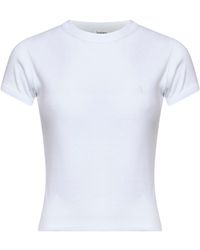 Saint Laurent - Ribbed Cotton Jersey Cassandre T-Shirt - Lyst