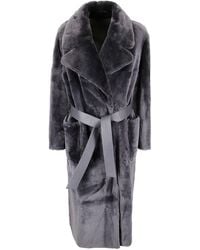 DESA NINETEENSEVENTYTWO - Reversible Shearling Robe Coat - Lyst